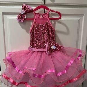 Sparkling Pink Tutu dance recital Costume